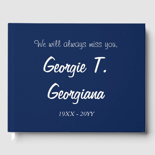 Livre d'invités commémoratif/funérailles simple et (Recto)