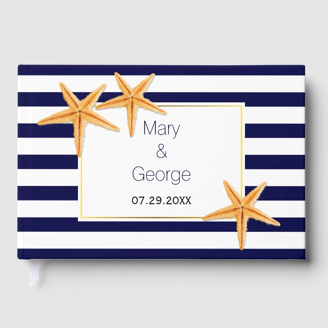 Livre d'invités de mariage de la plage de Starfish (Recto)