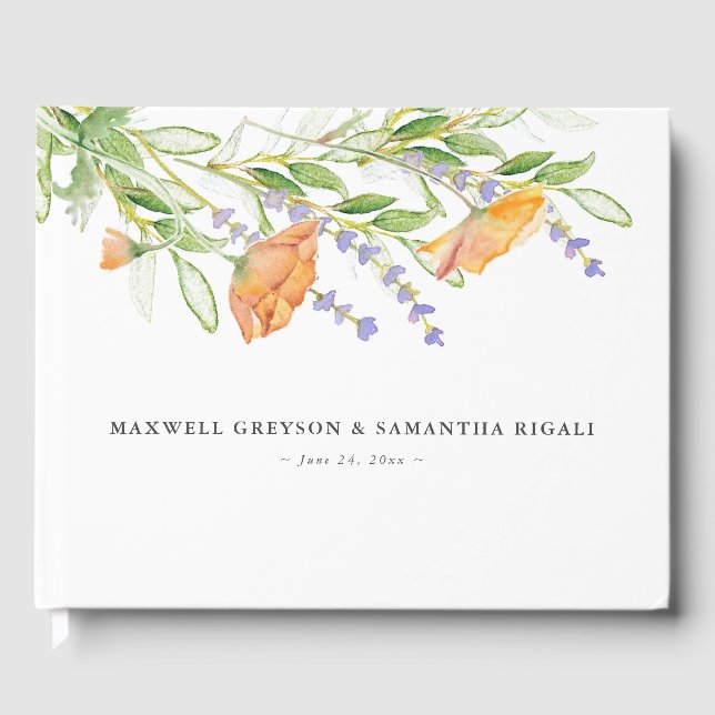 Livre d'invités de mariage personnalisé Aquarelle  (Recto)