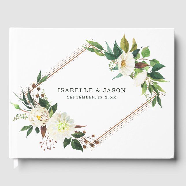 Livre d'invités du cadre de roses blanches (Recto)