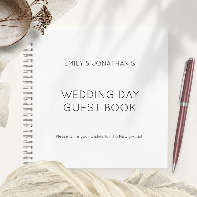 Livre d'invités du jour de mariage noir simple (Créateur téléchargé)