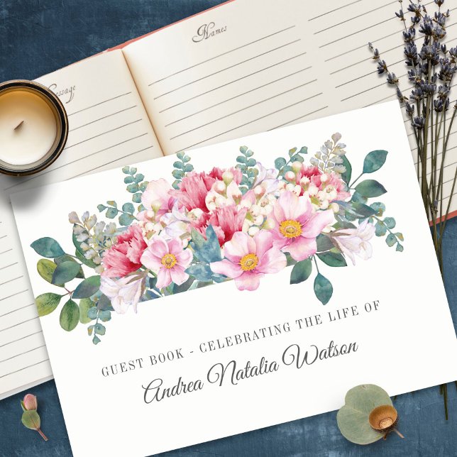 Livre d'invités funéraires | Jardin parfumé (funeral guest books, sympathy, celebration of life, in loving memory, memorial service, remembrance,)