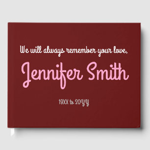 Livre d'invités simple, simple et funéraire