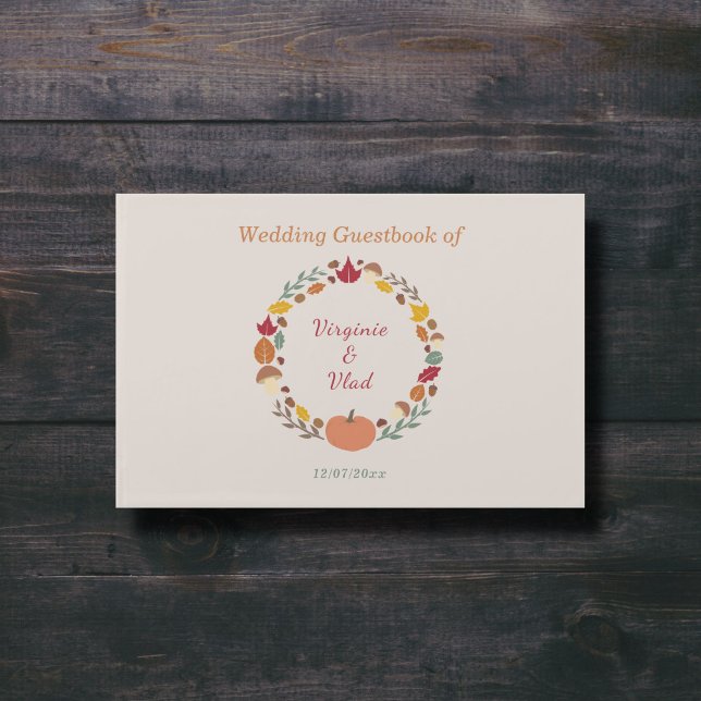 Livre d'invités Wreath & Mariage de automne (Fall Wedding Guest Book)