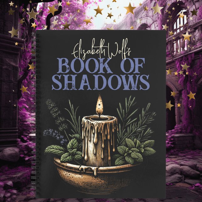 Livre d'ombres Carnet spiral noir bougie lune (Créateur téléchargé)