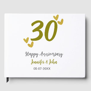 Livre D'or 30e anniversaire heureux couple de mariages gris d