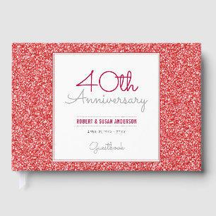 Livre D'or 40e anniversaire Faux Parties scintillant rouge