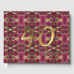 Livre D'or 40e Anniversaire Ruby Gold Motif 'Elégant