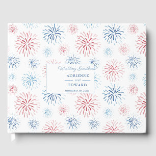 Livre D'or 4 juillet feux d'artifice Mariage bleu blanc rouge