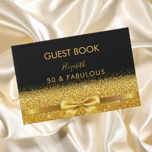 Livre D'or 50 fabuleuse fête d'anniversaire noir or arc éléga
