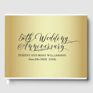 Livre D'or 50e anniversaire de Mariage personnalisé Or