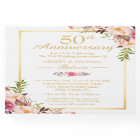 50e anniversaire Mariage Elégant Chic Gold Floral