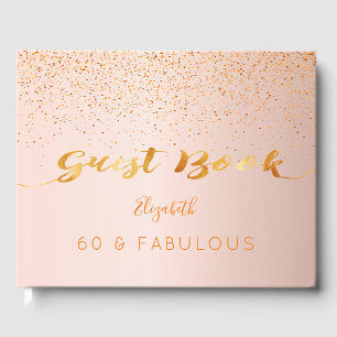 Livre D'or 60 & Fabuleux 60e anniversaire rose en or confetti