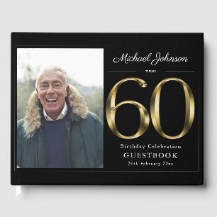 Livre D'or 60e anniversaire Black Gold Typographie Photo pers