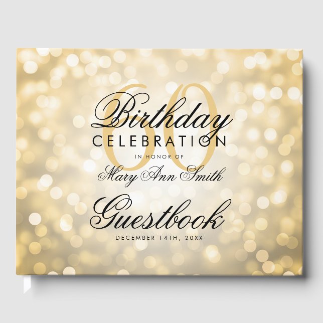 Livre d'or 60th Birthday Party Gold Parties scinti (Recto)