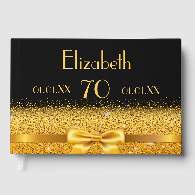 Livre D'or 70e anniversaire noir or classique élégance (Recto)