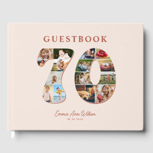 Livre D'or 70e anniversaire Photo Collage Milestone Guestbook
