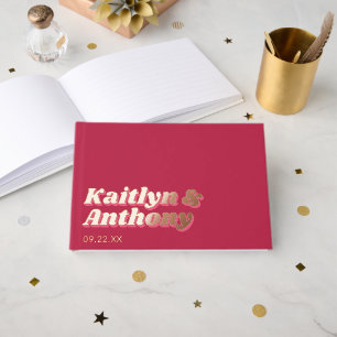 Livre D'or 70's Retro Super Viva Magenta Mariage