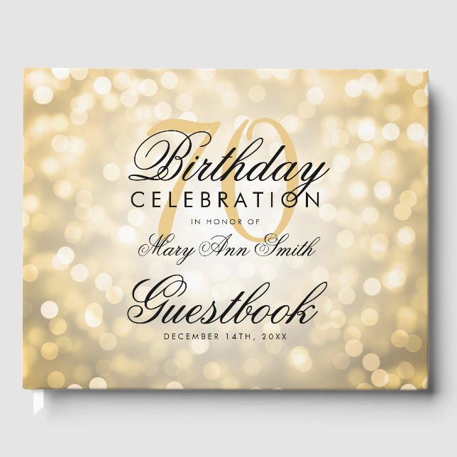 Livre d'or 70th Birthday Party Gold Parties scinti (Recto)