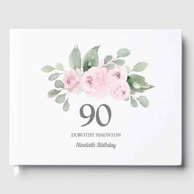 Livre D'or 90e anniversaire Rose florale (Recto)