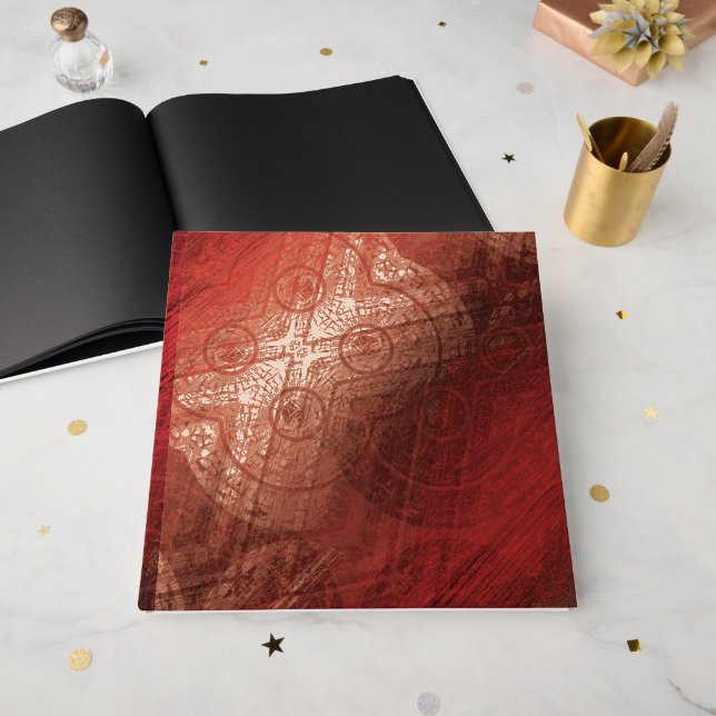 Livre D'or Acceptation | Médaillons de méditation rouge (Recto ouvert)
