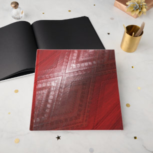 Livre D'or Acceptation   Motif de Boho Eclectique Rouge
