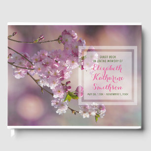 Livre D'or Ajouter Votre Propre Photo Memorial Cerisiers Rose