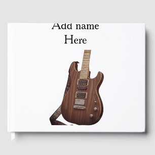 Livre D'or Ajoutez votre nom texte marron guitare acoustique