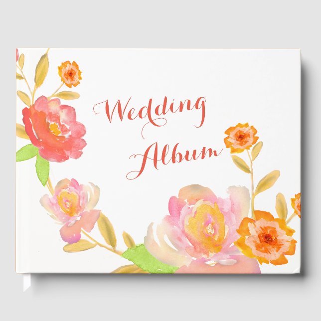 Livre D'or Album de mariage floral (Recto)