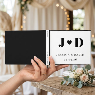 Livre D'or Album de mariage minimaliste avec monogramme pour 