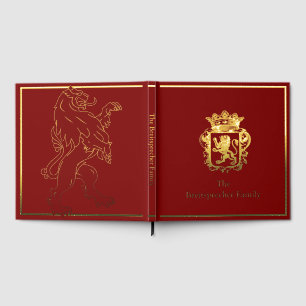 Livre D'or Album photo scrapbook en feuille d'or Lion Royal