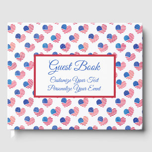 Livre D'or American Flag Heart Rouge Blanc Bleu Patriotique U