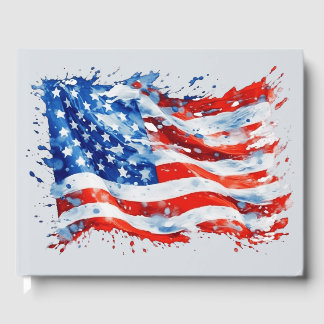 Livre D'or American Flag USA Watercolor 4 juillet