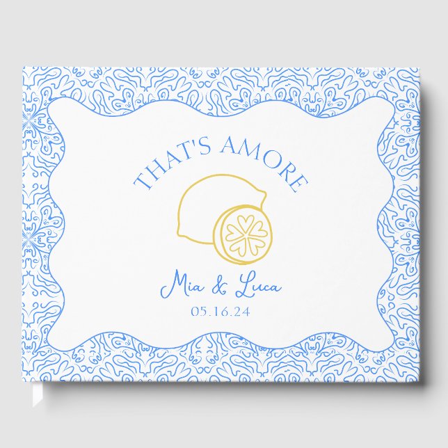 Livre D'or Amore Italie Citrons Carreaux Bleus Mariage person (Recto)