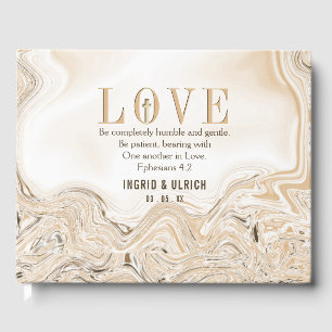 Livre D'or Amour Caramel Marbre Swirl Ephésiens Écritures 4:2