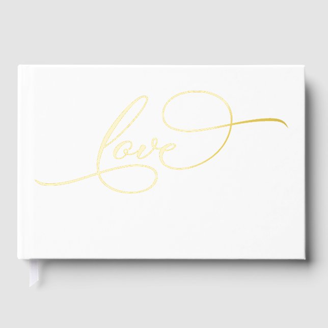 Livre D'or Amour Moderne Élégant Mariage de calligraphie (Recto)
