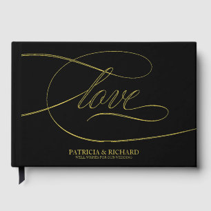 Livre D'or Amour Moderne Élégant Mariage de calligraphie