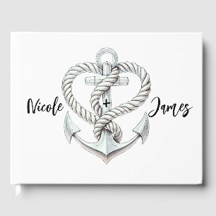 Livre D'or Ancre Coeur Nautique Mariage Côtier