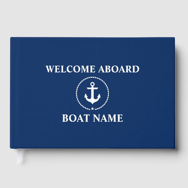 Livre D'or Ancre de bienvenue nautique Nom du bateau (Recto)