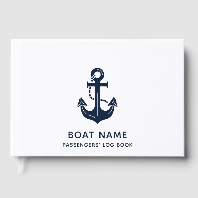 Livre D'or Ancre de nom de bateau nautique personnalisé (Recto)