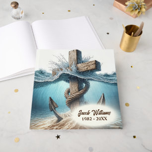 Livre D'or Ancre nautique et Croix pour service commémoratif