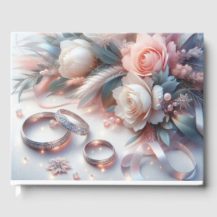 Livre D'or Anneaux et fleurs mariages