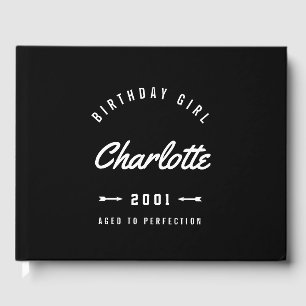Livre D'or Anniversaire Fille Âgée À Perfection Rétro