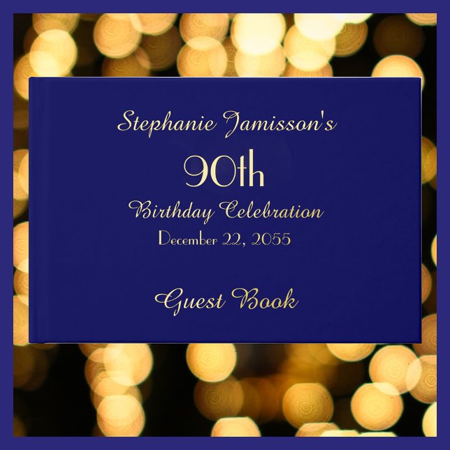 Livre D'or Anniversaire Gold FOIL sur la mémoire bleue marine (Créateur téléchargé)