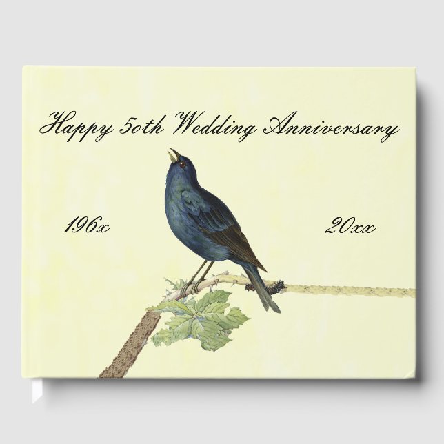 Livre D'or Anniversaire mariage chanter Black Bird Caterpilla (Recto)