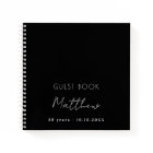 Livre d'or anniversaire noir blanc nom simple