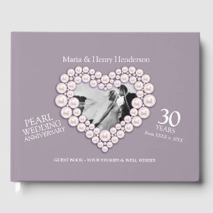 Livre D'or Anniversaire Pearl Coeurs photo mariage 30 ans