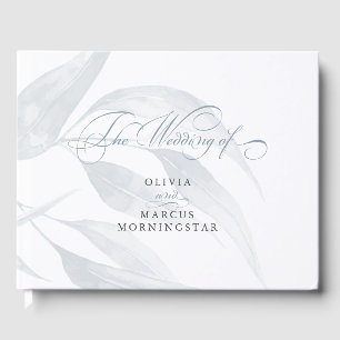 Livre D'or Aquarelle bleu Dusty Eucalyptus Feuilles