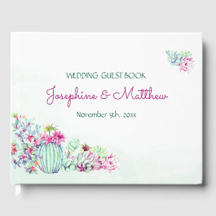 Livre D'or Aquarelle Cactus & Succulents Mariage