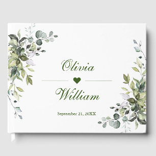 Livre D'or Aquarelle Eucalyptus Mariage de verdure